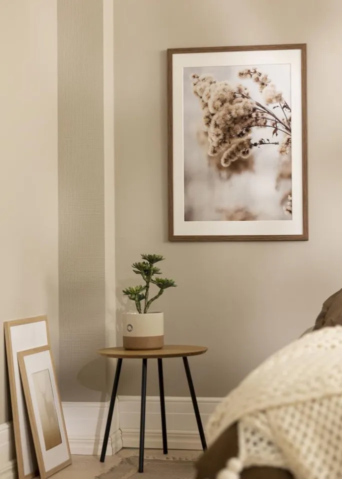 Ramme Stilren kold Brun 30x40 cm - Passepartout Hvid 18x27 cm