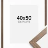 Ramme Stilren kold Brun 40x50 cm - Passepartout Hvid 11x15 inches