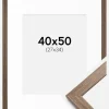 Ramme Stilren kold Brun 40x50 cm - Passepartout Hvid 28x35 cm