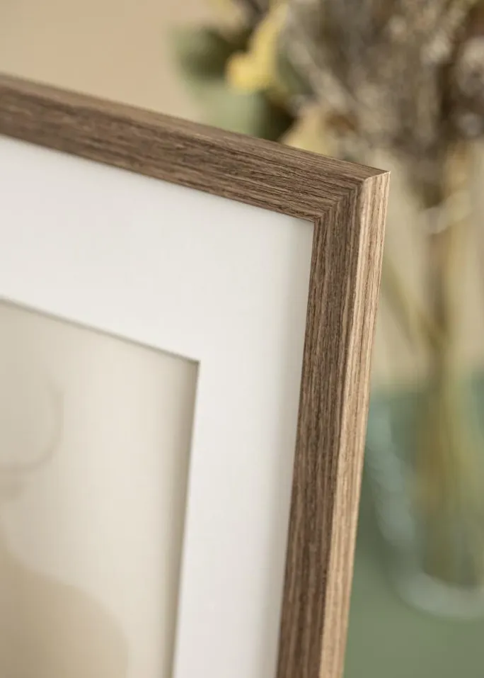 Ramme Stilren kold Brun 40x50 cm - Passepartout Hvid 29,7x42 cm