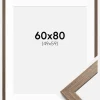 Ramme Stilren kold Brun 60x80 cm - Passepartout Hvid 50x60 cm