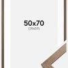 Ramme Stilren kold Brun 50x70 cm - Passepartout Hvid 40x60 cm