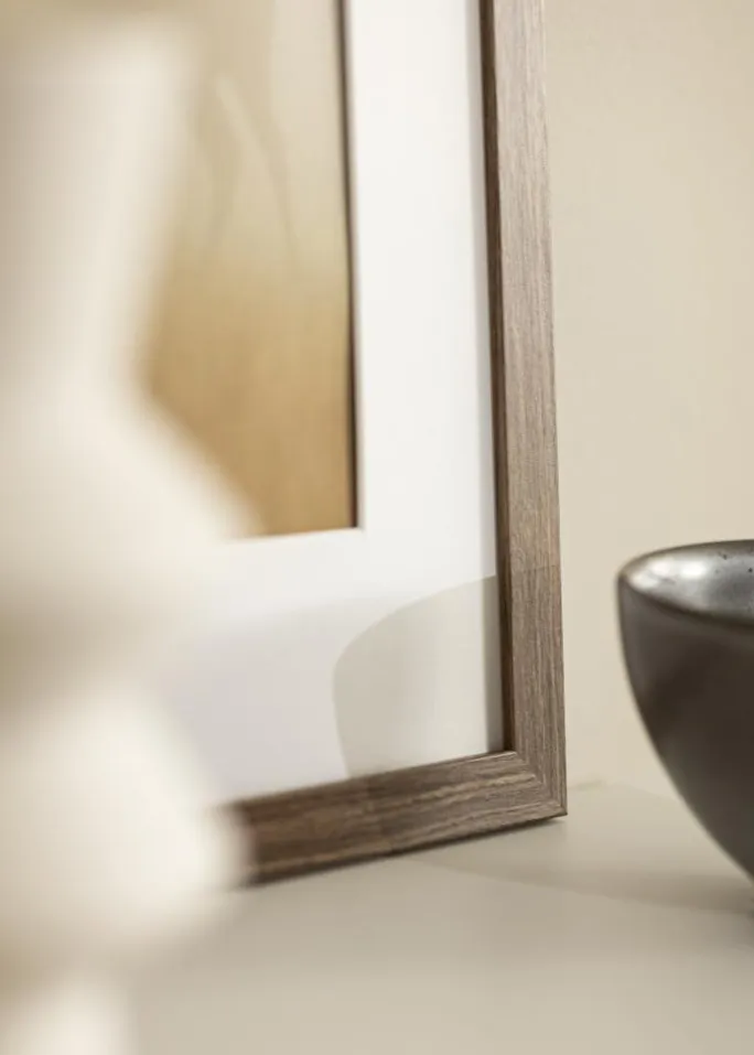 Ramme Stilren kold Brun 50x70 cm - Passepartout Hvid 42x59,4 cm