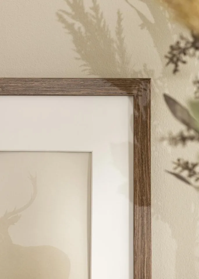 Ramme Stilren kold Brun 50x70 cm - Passepartout Hvid 42x59,4 cm