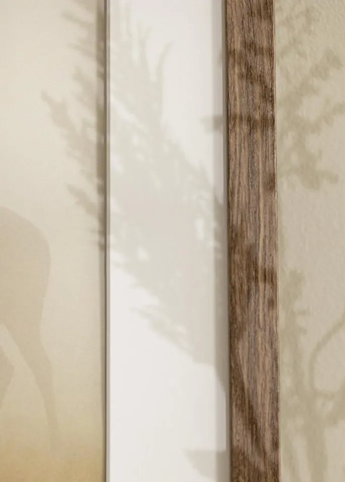 Ramme Stilren kold Brun 40x50 cm - Passepartout Hvid 31,5x40 cm