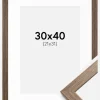 Ramme Stilren kold Brun 30x40 cm - Passepartout Hvid 22x32 cm