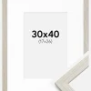 Ramme Stilren lysegrå Eg 30x40 cm - Passepartout Hvid 18x27 cm