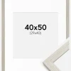 Ramme Stilren lysegrå Eg 40x50 cm - Passepartout Hvid 30x41 cm