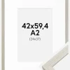 Ramme Stilren lysegrå Eg 42x59,4 cm - Passepartout Hvid 25x38 cm