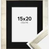 Ramme Stilren Sølv 15x20 cm - Passepartout Sort 11x15 cm