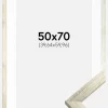 Ramme Stilren Sølv 50x70 cm - Passepartout Hvid 16x24 inches