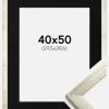 Ramme Stilren Sølv 40x50 cm - Passepartout Sort 12x16 inches