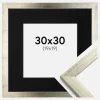 Ramme Stilren Sølv 30x30 cm - Passepartout Sort 20x20 cm