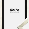 Ramme Stilren Sølv 50x70 cm - Passepartout Sort 16x24 inches