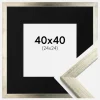 Ramme Stilren Sølv 40x40 cm - Passepartout Sort 25x25 cm