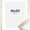 Ramme Stilren Sølv 40x50 cm - Passepartout Hvid 30x40 cm