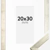 Ramme Stilren Sølv 20x30 cm - Passepartout Hvid 10x20 cm