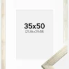 Ramme Stilren Sølv 35x50 cm - Passepartout Hvid 9x12 inches