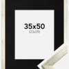 Ramme Stilren Sølv 35x50 cm - Passepartout Sort 24x30 cm