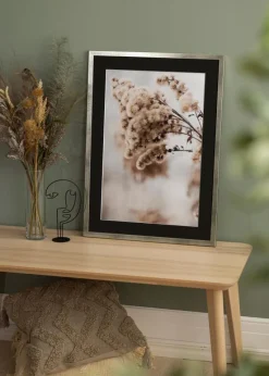 Ramme Stilren Sølv 15x20 cm - Passepartout Sort 4x5 inches