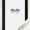 Ramme Stilren Sølv 35x50 cm - Passepartout Sort 11x17 inches