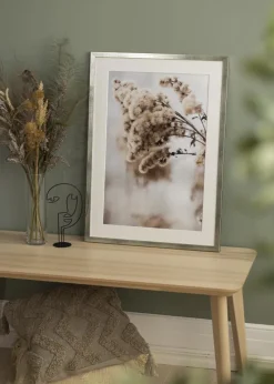 Ramme Stilren Sølv 70x100 cm - Passepartout Hvid 62x93 cm