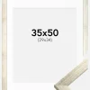 Ramme Stilren Sølv 35x50 cm - Passepartout Hvid 30x35 cm