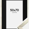 Ramme Stilren Sølv 50x70 cm - Passepartout Sort 33x56 cm