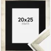 Ramme Stilren Sølv 20x25 cm - Passepartout Sort 14x18 cm