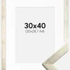 Ramme Stilren Sølv 30x40 cm - Passepartout Hvid 21x29,7 cm (A4)