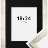 Ramme Stilren Sølv 18x24 cm - Passepartout Sort 13x17 cm