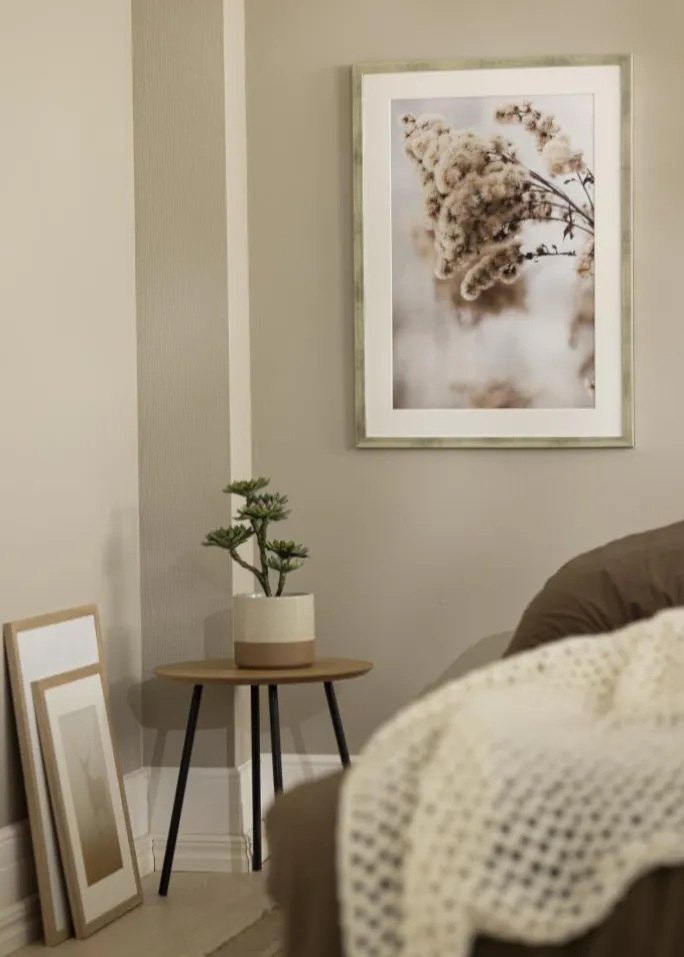 Ramme Stilren Sølv 70x100 cm - Passepartout Hvid 59,4x84 cm (A1)