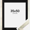 Ramme Stilren Sølv 35x50 cm - Passepartout Sort 30x35 cm