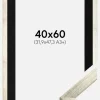 Ramme Stilren Sølv 40x60 cm - Passepartout Sort 32,9x48,3 cm (A3+)