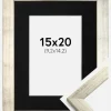 Ramme Stilren Sølv 15x20 cm - Passepartout Sort 4x6 inches