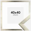 Ramme Stilren Sølv 40x40 cm - Passepartout Hvid 25x25 cm