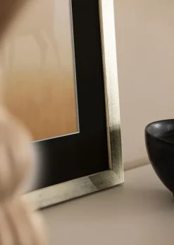 Ramme Stilren Sølv 40x50 cm - Passepartout Sort 27,5x37 cm