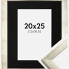 Ramme Stilren Sølv 20x25 cm - Passepartout Sort 13x19,5 cm