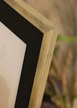 Ramme Stilren Sølv 42x59,4 cm (A2) - Passepartout Sort 25x38 cm