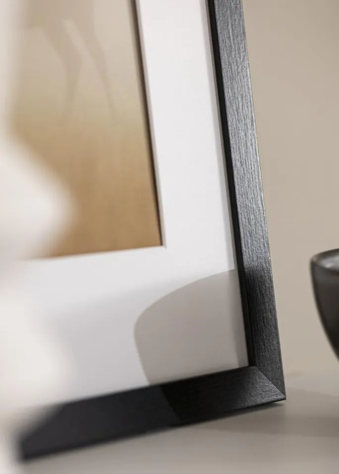 Ramme Stilren sort Eg 30x40 cm - Passepartout Hvid 8x12 inches