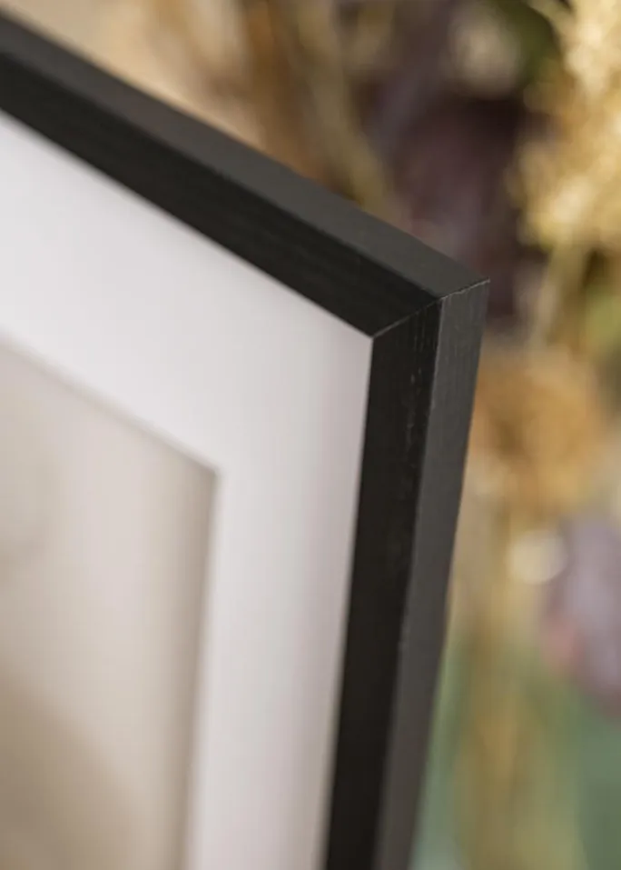 Ramme Stilren sort Eg 50x70 cm - Passepartout Hvid 39x60 cm