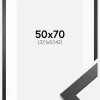 Ramme Stilren Sort Eg 50x70 cm - Passepartout Hvid 15x23 inches