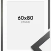 Ramme Stilren sort Eg 60x80 cm - Passepartout Hvid 50x65 cm