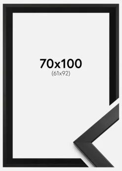 Ramme Stilren Sort 70x100 cm - Passepartout Sort 62x93 cm