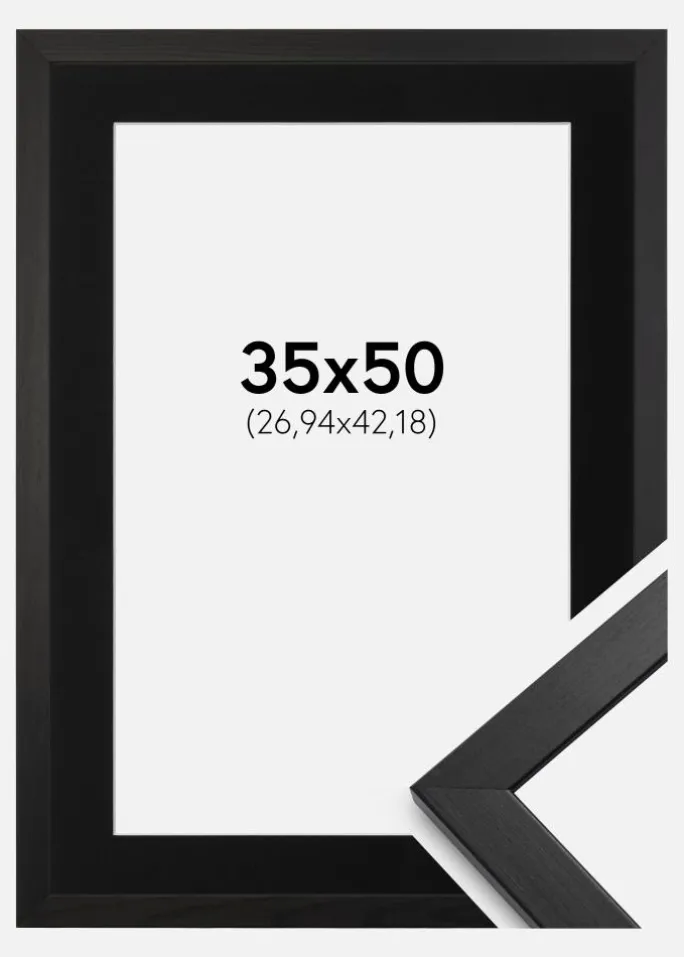 Ramme Stilren Sort 35x50 cm - Passepartout Sort 11x17 inches