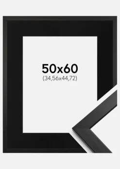 Ramme Stilren Sort 50x60 cm - Passepartout Sort 14x18 inches