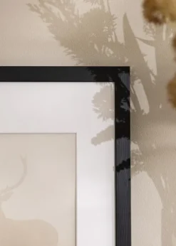 Ramme Stilren Sort 70x80 cm - Passepartout Hvid 60x65 cm