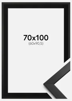 Ramme Stilren Sort 70x100 cm - Passepartout Sort 61x91,5 cm