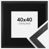 Ramme Stilren Sort 40x40 cm - Passepartout Sort 10x10 inches