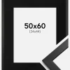 Ramme Stilren Sort 50x60 cm - Passepartout Sort 35x45 cm